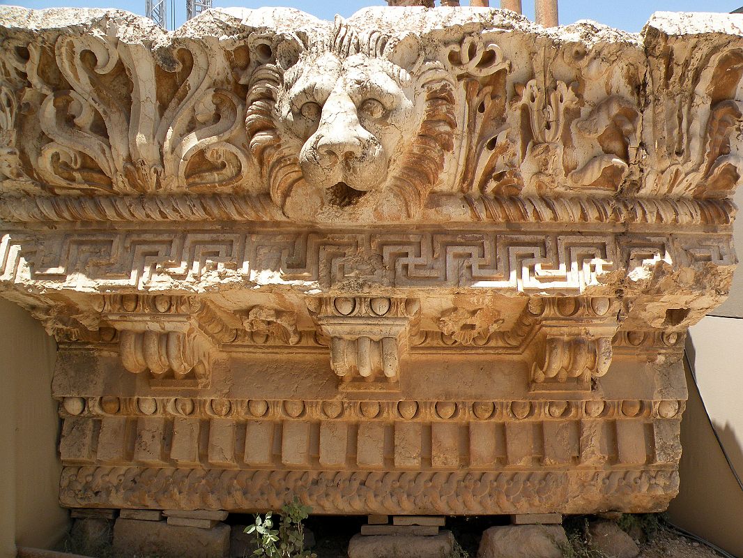 Bekaa Valley 20 Baalbek Temple Of Jupiter Lion Head Carving Frieze 